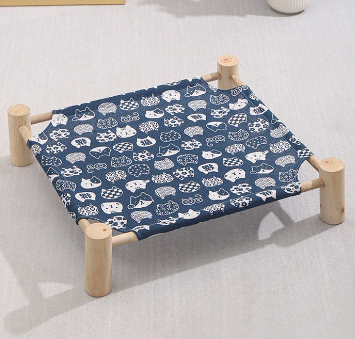 Cozy wooden pet bed with removable and washable covers, available in various stylish color options