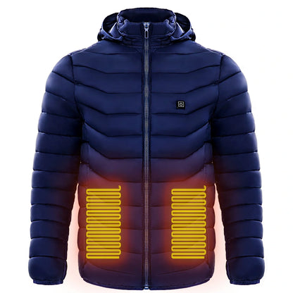 Men's electric heated puffer jacket for winter warmth and style