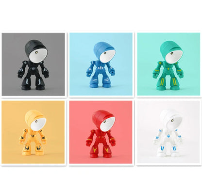Mini LED Hero Robot Table Lamp with adjustable arms and 360° rotating head in various colors