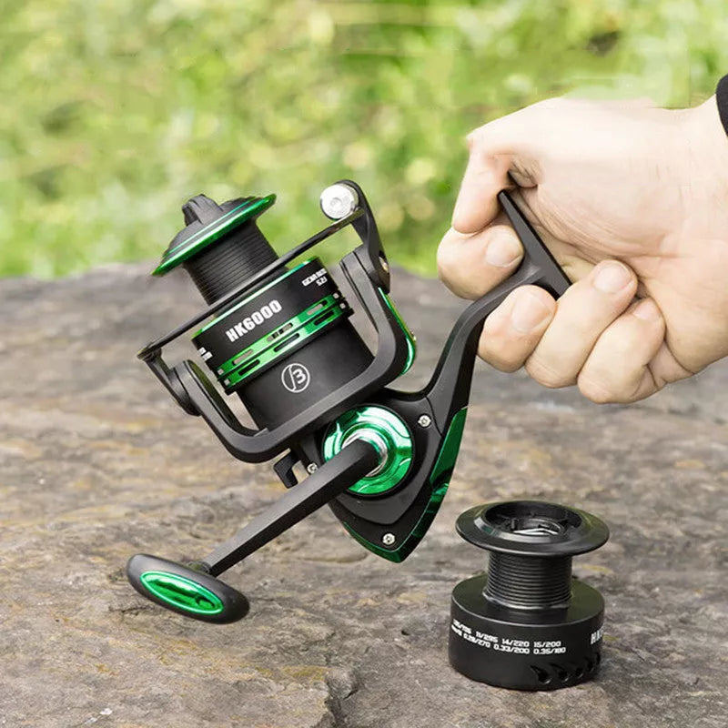 Hunting King Metal Reel with zinc alloy transmission core and metal folding handle