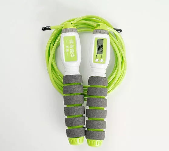 Electronic counting jump rope with adjustable length and color options for fitness training
