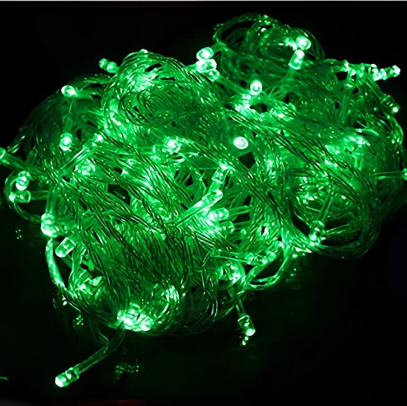 LED fairy string lights with multicolour bulbs on flexible copper wire for holiday decoration