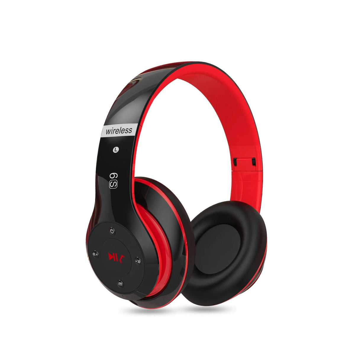 Bluetooth gaming headset A6S style in black, white, pink, red, or blue with HiFi sound and USB charging