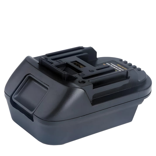 Black Milwaukee to Makita battery adaptor for DM18M tools and H99F batteries