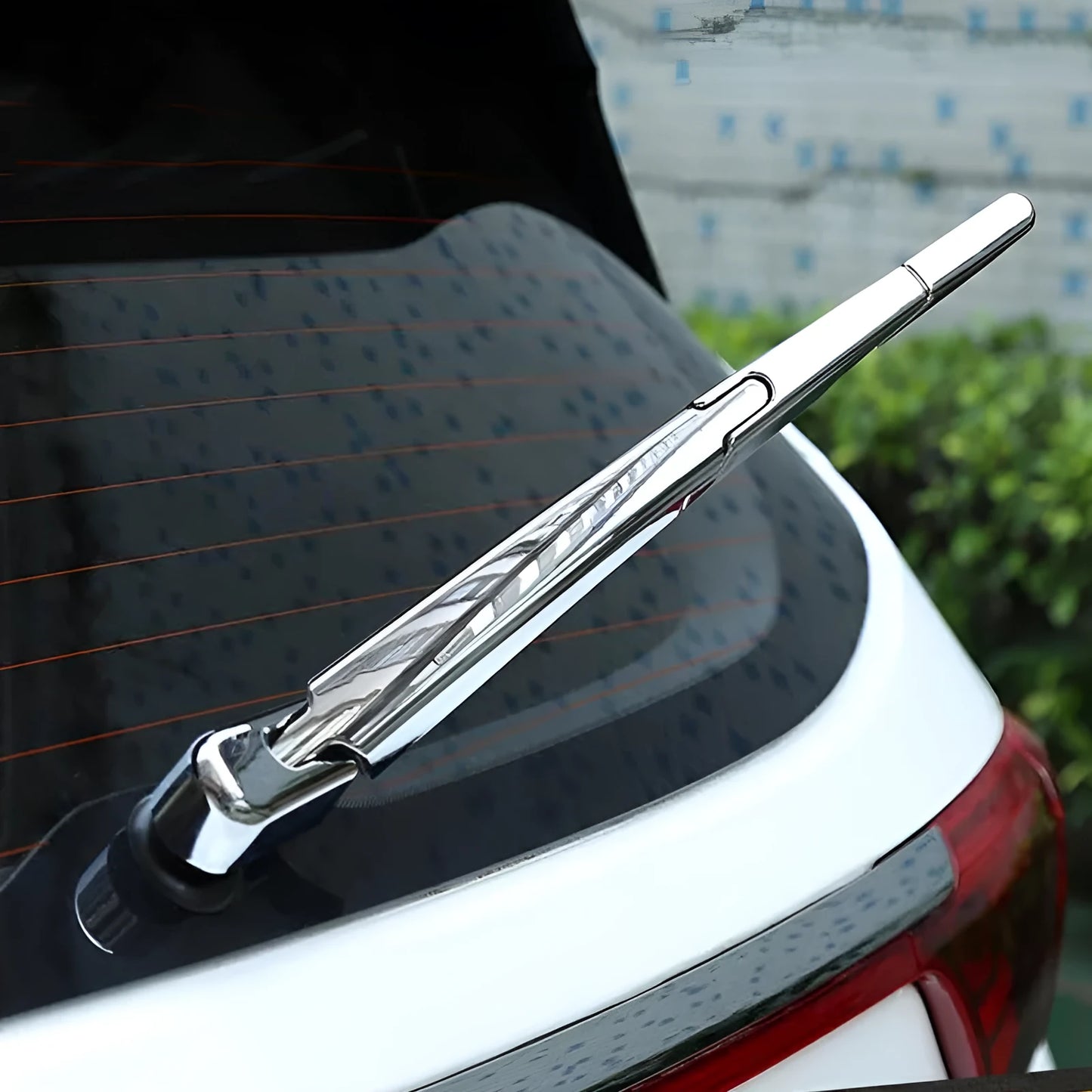 Set of four silvery ABS plastic rear window wiper cover trims for Hyundai 2010 vehicles