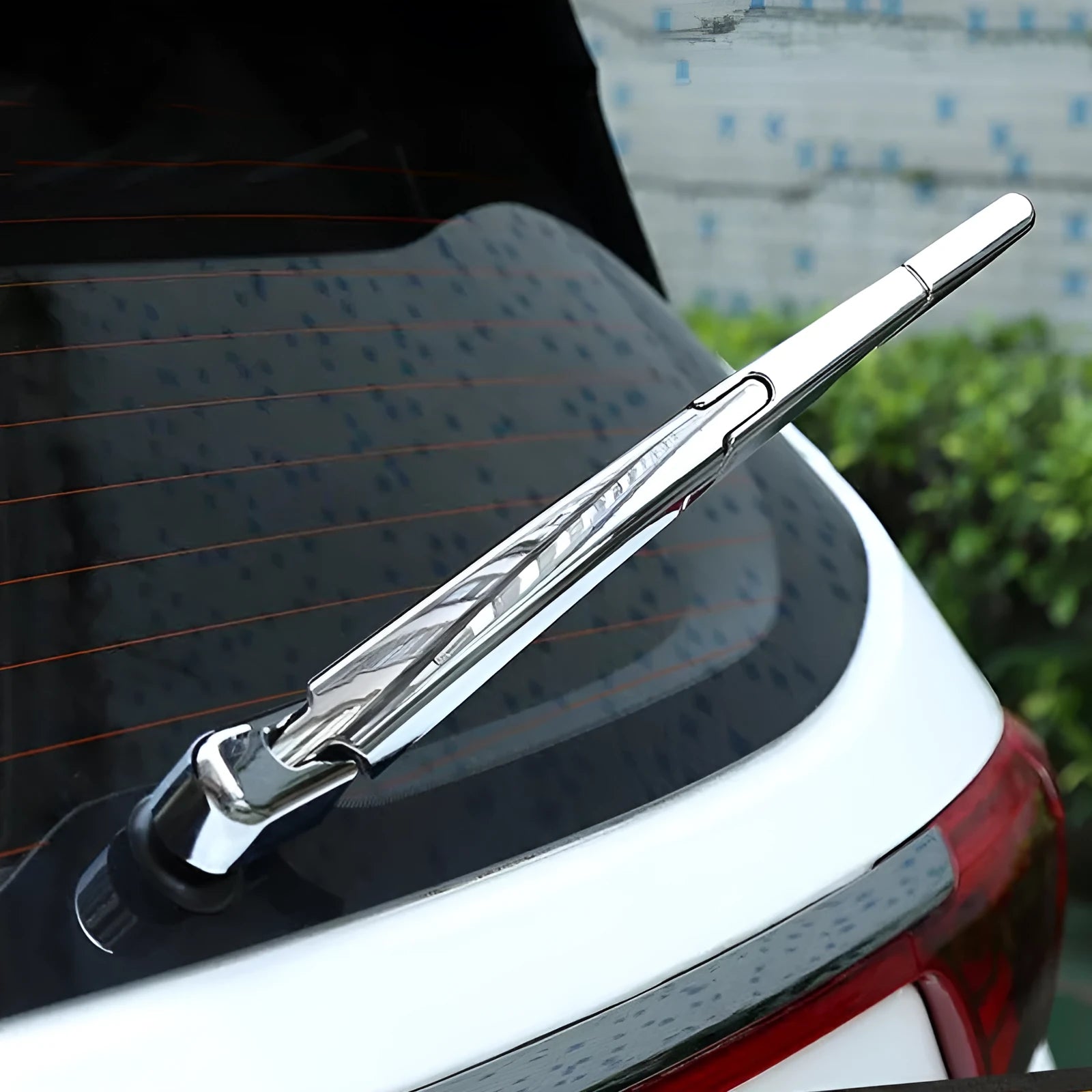 Set of four silvery ABS plastic rear window wiper cover trims for Hyundai 2010 vehicles