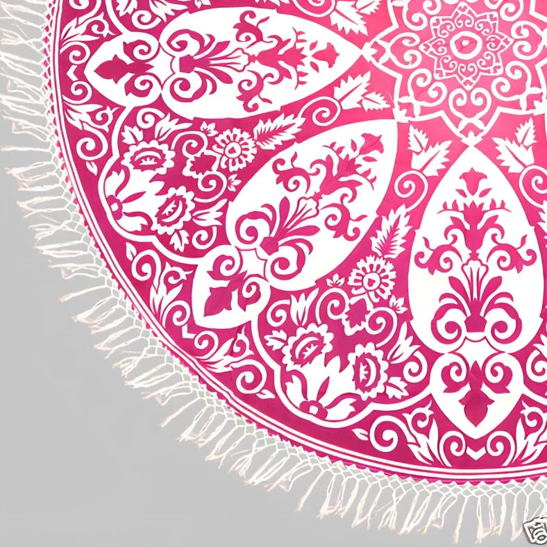150cm Bohemian pattern beach towel with quick-dry polyester in five colour options