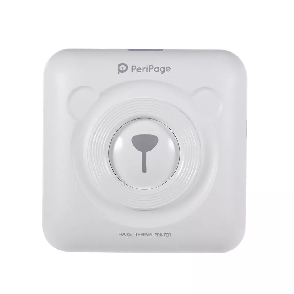 Portable Handheld Label Mini Thermal Printer in white, pink, or blue