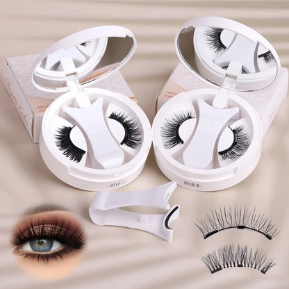 Magnetic false eyelashes with integrated soap holder compartment, portable cosmetic organiser