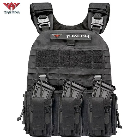 MOLLE System Tactical Vest in khaki, black, grey, or military green for outdoor activities