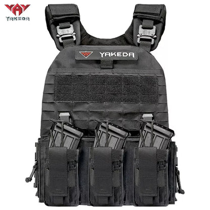 MOLLE System Tactical Vest in khaki, black, grey, or military green for outdoor activities