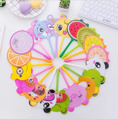 Promotional ballpoint pen with plastic shell in six design options including kitten, unicorn and fruit patterns