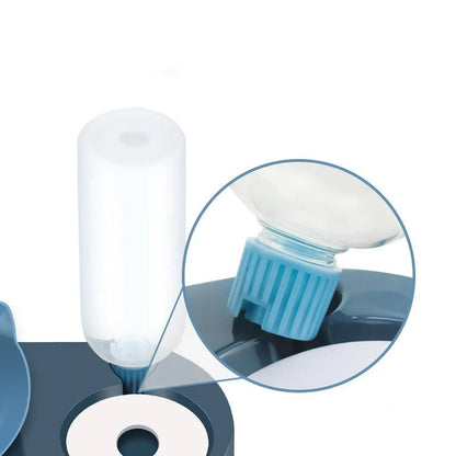 Two-in-One Pet Bowl with Automatic Water Dispenser in various colors