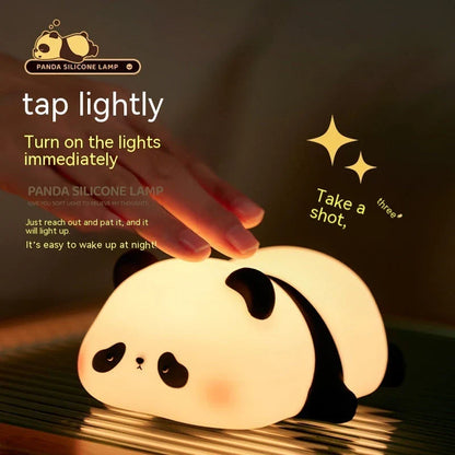 Adorable panda-shaped night light with soft, adjustable warm white LED glow