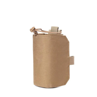 Adjustable heat-holding bottle cover in black Oxford cloth with PU lining for outdoor drink insulation