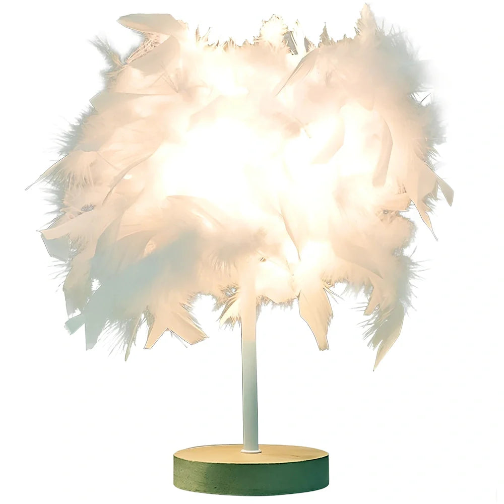 Feather lamp with modern design for corridor lighting in pink, purple or white colour options