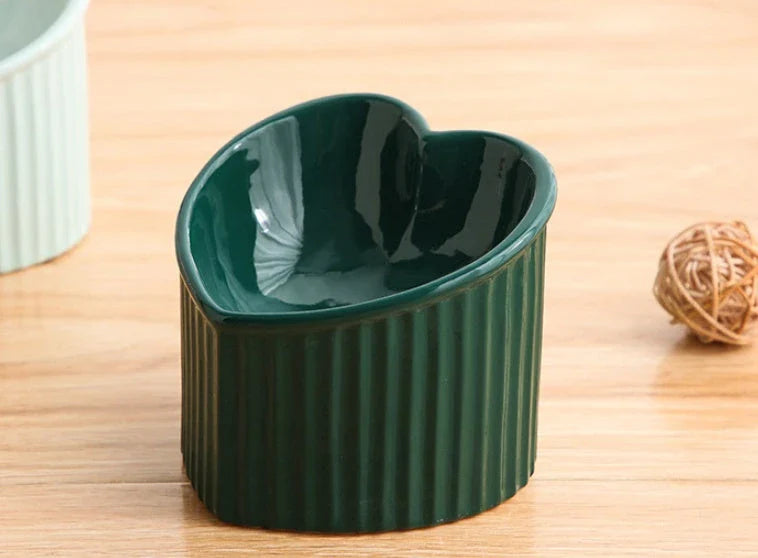 Elevated Ceramic Pet Bowl with Angled Design for Comfortable and Hygienic Feeding