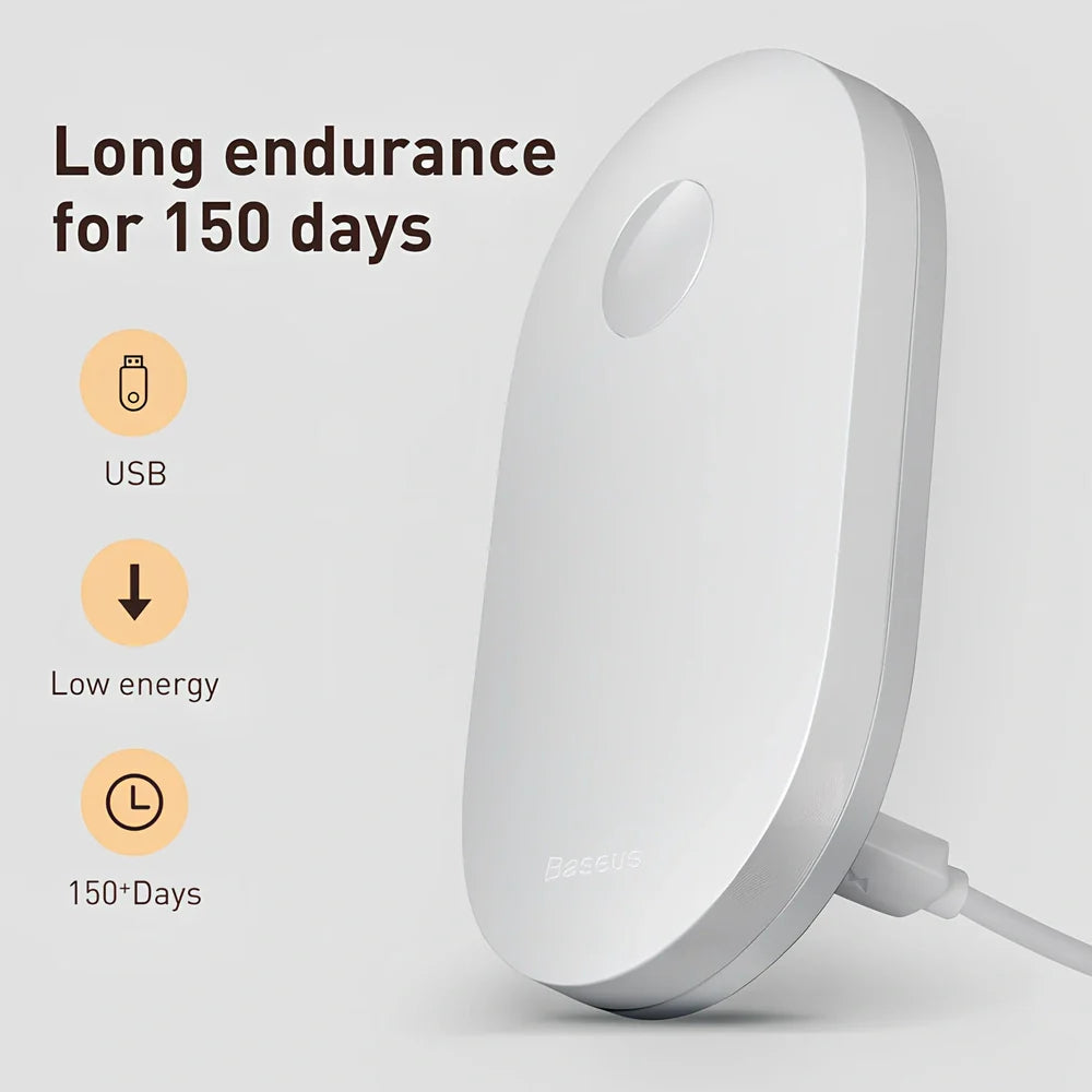 Human induction home light with magnetic base showing back lighting ring design and compact 108mm size