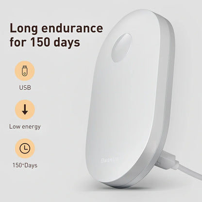 Human induction home light with magnetic base showing back lighting ring design and compact 108mm size