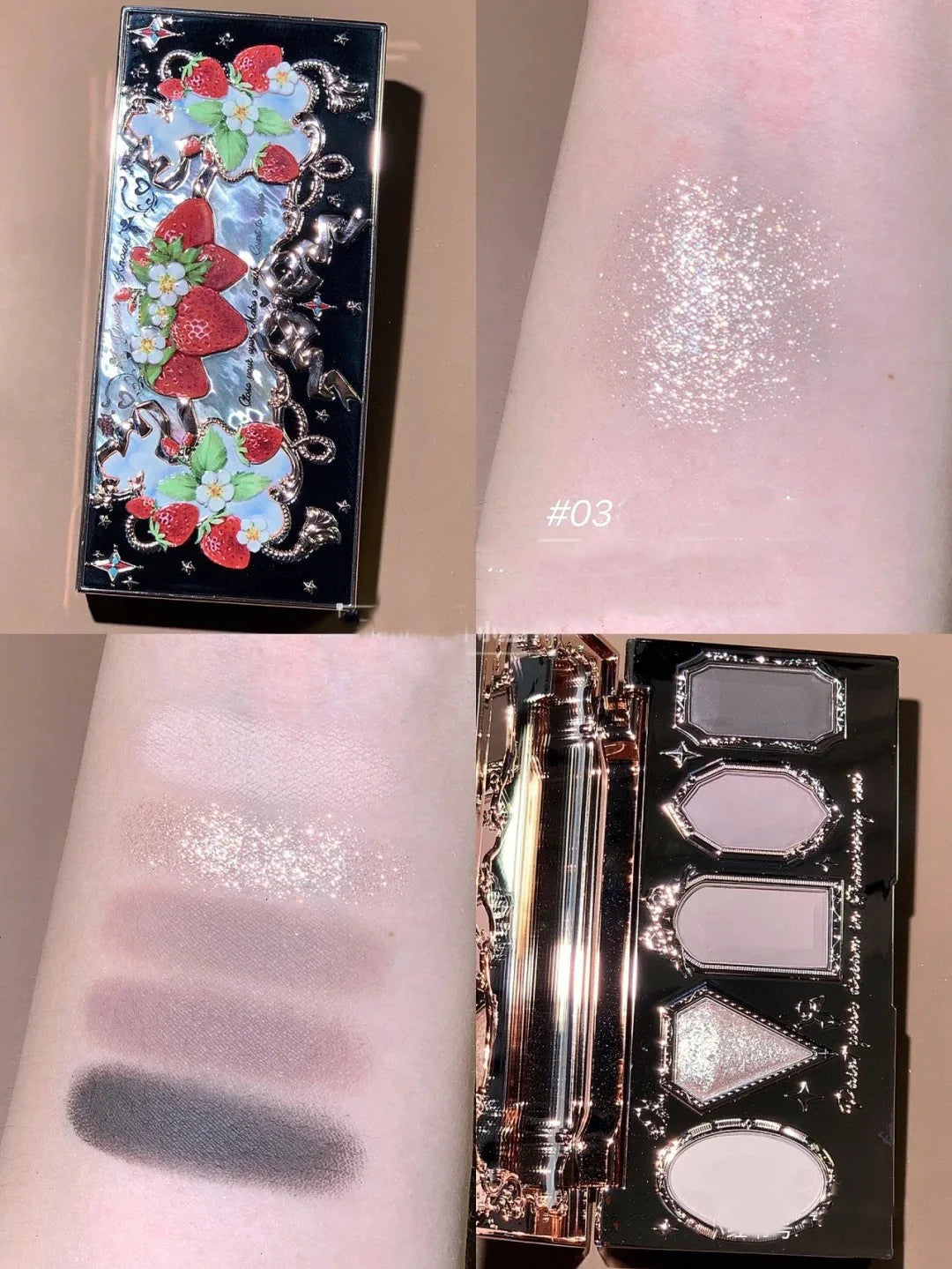 Flower Knows Strawberry Rococo Series Embossed Blush Velvet Matte Lip Glaze in retro perfume bottle design