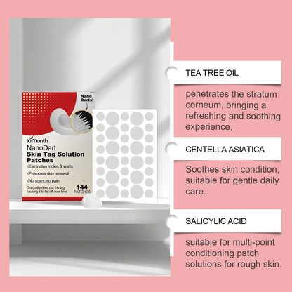 Invisible skin repair patches with tea tree oil in 144-pack with microdart technology