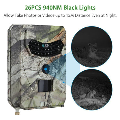 Premium 1080P trail camera with motion-activated sensor, infrared night vision, and weatherproof design for outdoor wildlife monitoring and hunting