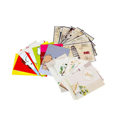 Pack of nine retro cartoon-style postcards showing Paris Eiffel Tower and historic site designs.