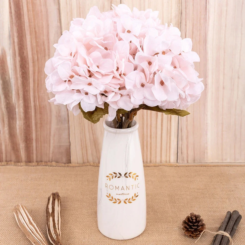 36cm artificial hydrangea branch with 16cm flower head in coffee brown colour