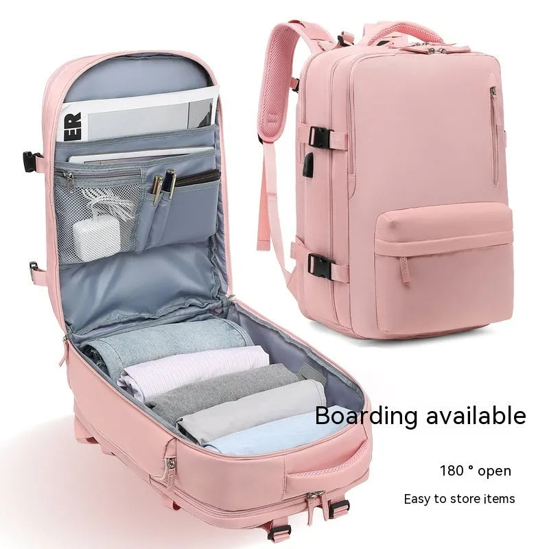 Large capacity waterproof mummy backpack in mint green colour with nylon material and 30-litre storage