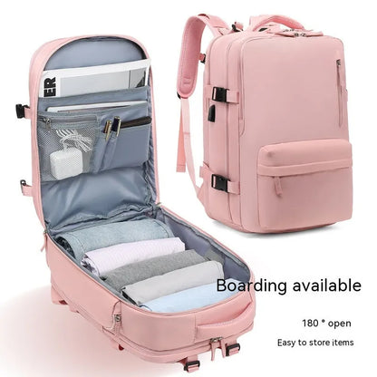 Large capacity waterproof mummy backpack in mint green colour with nylon material and 30-litre storage