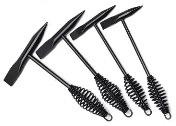 Welding hammer with high carbon steel head and spring handle for slag and rust removal
