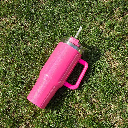 Stainless steel vacuum insulation cup with gradient colour, 27.5cm tall with 10cm wide mouth opening