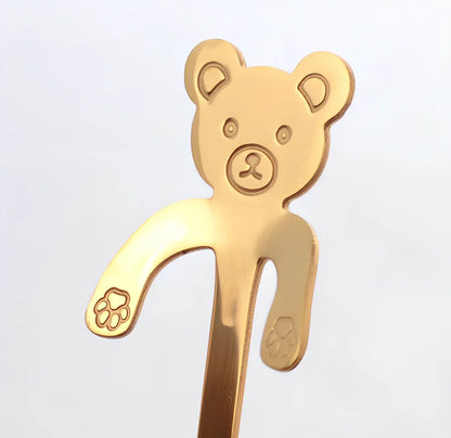 304 stainless steel coffee spoon with cartoon animal handle measuring 11.8cm length