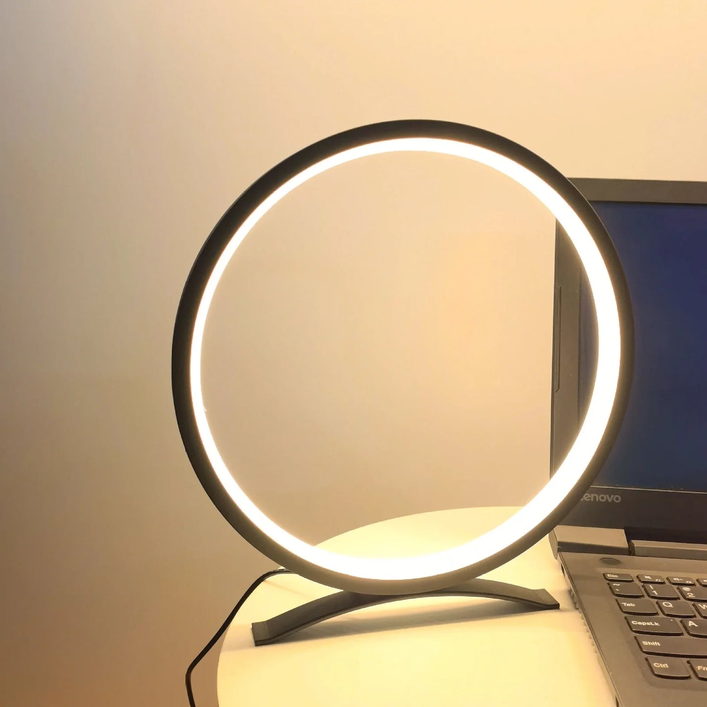 Black study desk lamp with USB cable and adjustable 25cm height mechanism