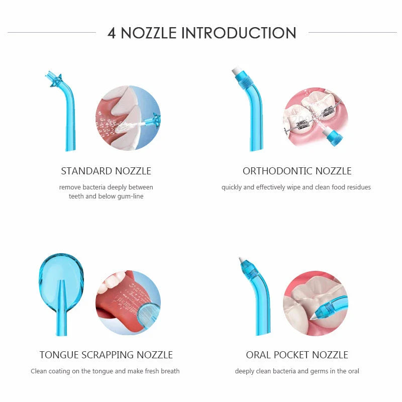 Powerful cordless oral irrigator with 3 cleaning modes, large water tank, and stable voltage control for efficient and gentle teeth cleaning