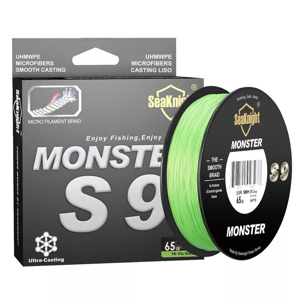Durable lua braided fishing line with high wear resistance in various colors