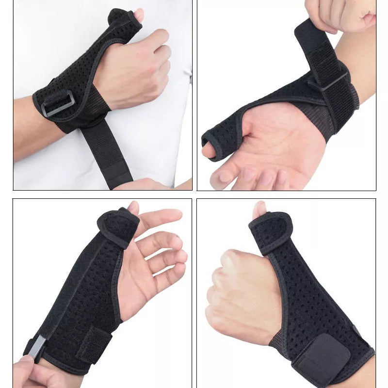 Thumb steel bar support hand guard for wrist injury recovery