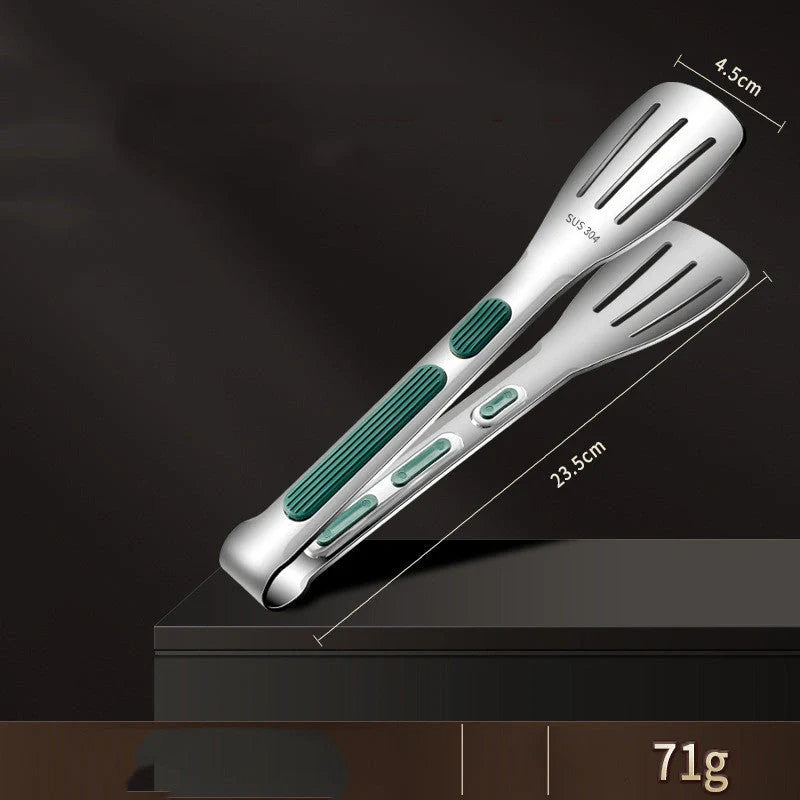 304 stainless steel kitchen tongs with non-slip silicone handle in 7, 9, and 12-inch sizes