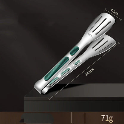 304 stainless steel kitchen tongs with non-slip silicone handle in 7, 9, and 12-inch sizes