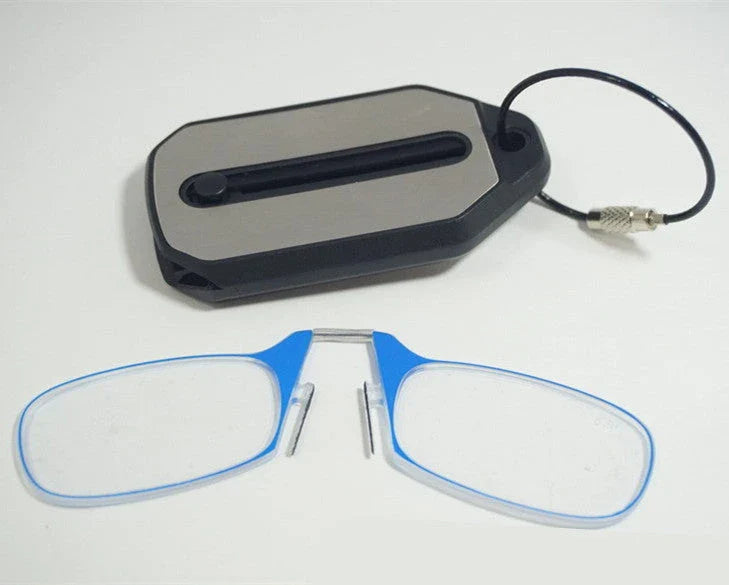 Sleek clip-on reading glasses with polycarbonate lenses for discreet and comfortable magnified vision