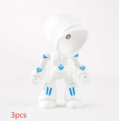 Mini LED Hero Robot Table Lamp with adjustable arms and 360° rotating head in various colors