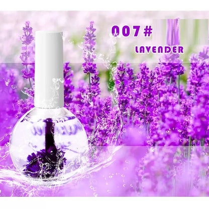 Dried Flower Nail Treatment Oil in 15ml bottle with natural ingredients for nail care