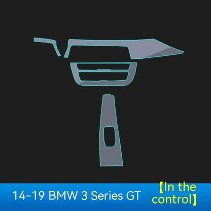 Transparent TPU protective film for BMW 3 Series centre console and dashboard scratch protection