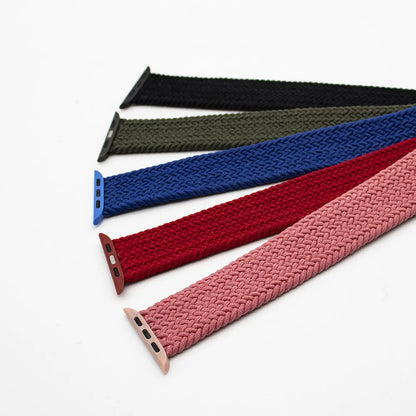 Recycled yarn Apple Watch replacement strap in multiple colours with plastic head attachment