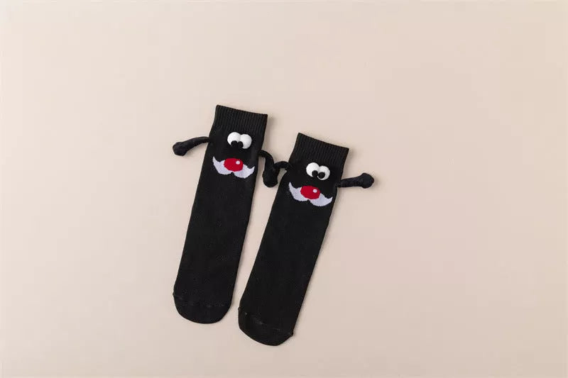 Couple magnetic handle Christmas hand socks in various festive designs