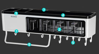 White wall-mounted plastic kitchen storage box for organising tools and utensils