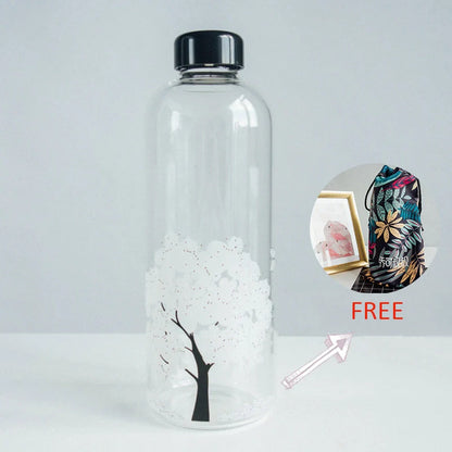 Color changing glass water glass with high borosilicate body, changes color with temperature