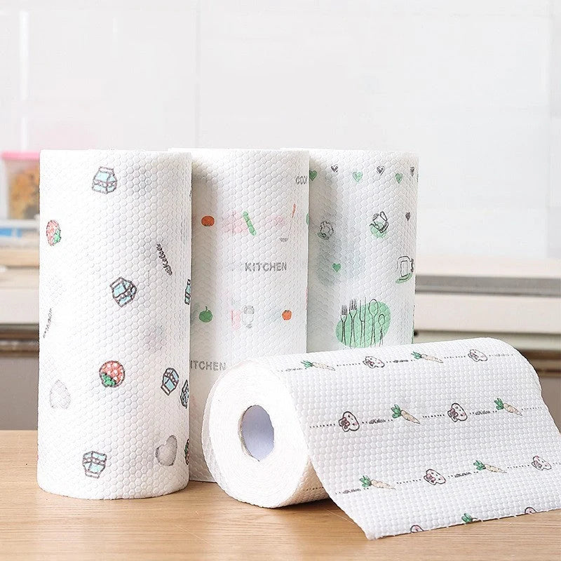 Disposable Non-Woven Rag in various colors, showing durability and absorbency