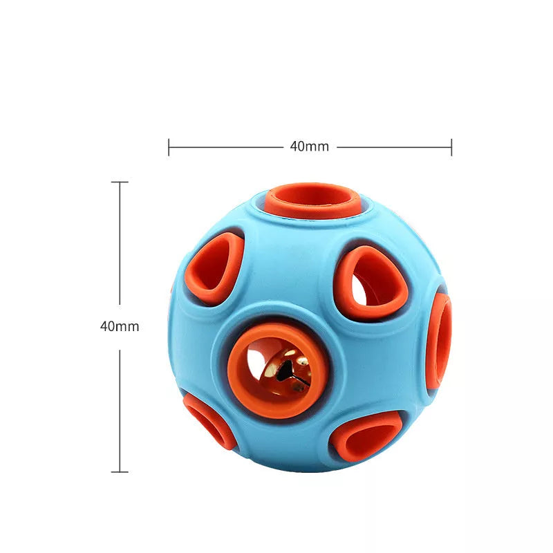 Luminous Sounding Dog Toy Ball in blue and orange, featuring light-up and sound capabilities for dogs