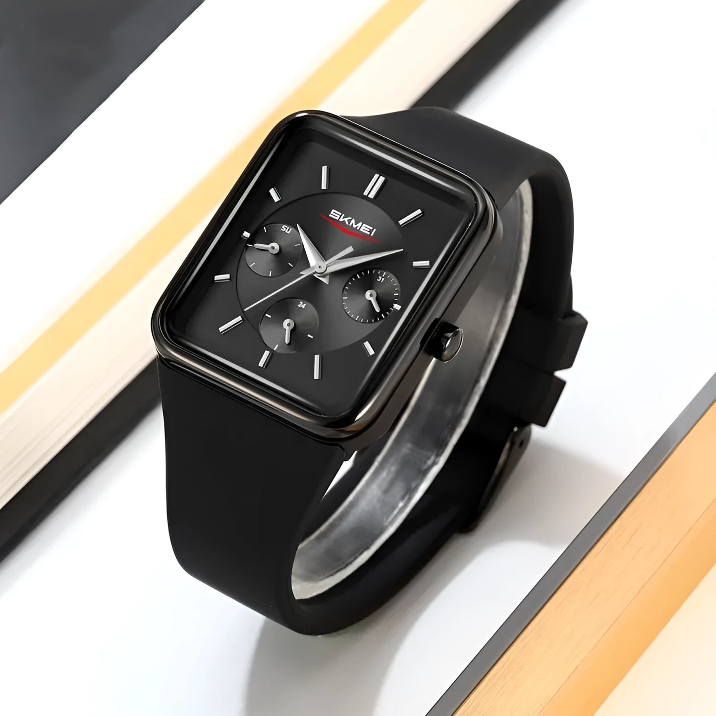 Square silicone digital waterproof watch for girls in multiple colour combinations